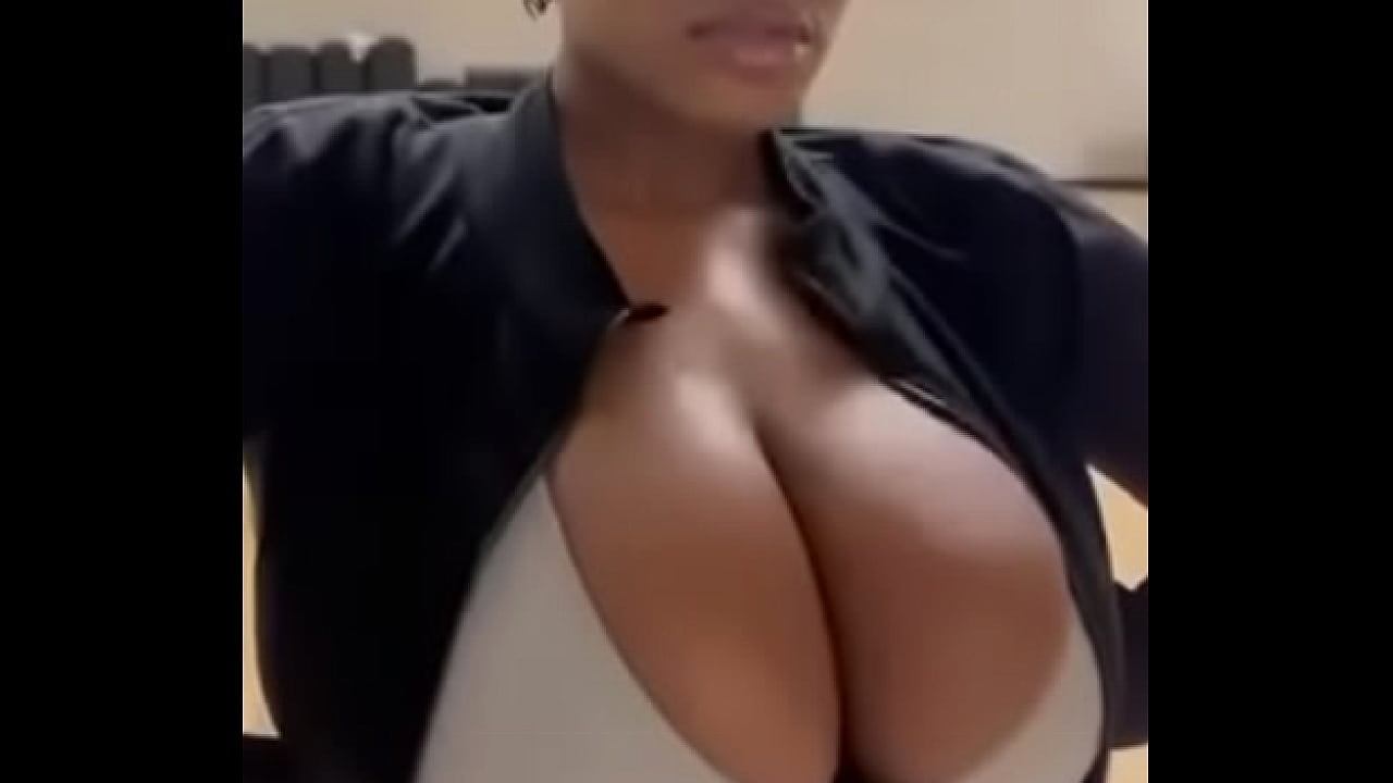 Girl fills jacket with boobs