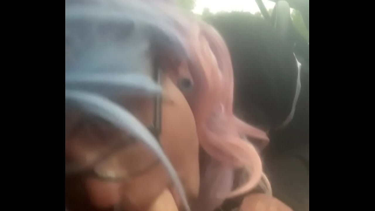 Sissy sucks cock in car