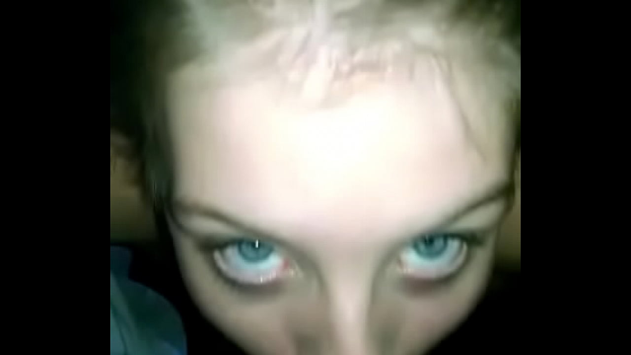 Blonde with blue eyes sucks cock