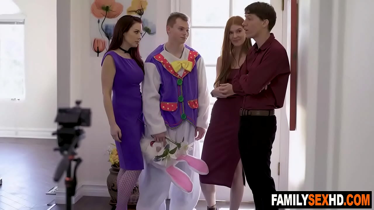 Taboo family easter holiday fuck - step mom, stepson & stepdaughter