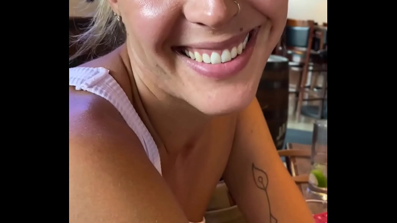 Can Kate cum in a restaurant?