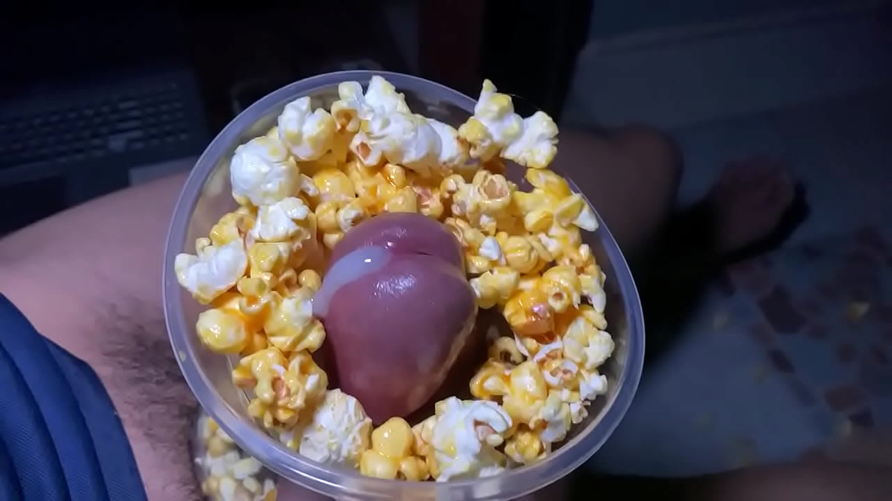 Jerk off with popcorn.