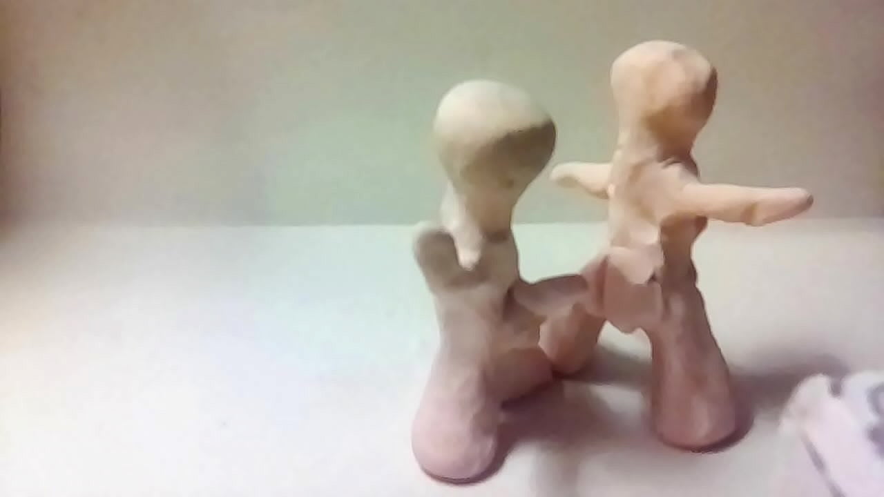 Cartoon clay animation two clay blocks morph into well hung cartoon characters suck and fuck and morph back into clay blocks.