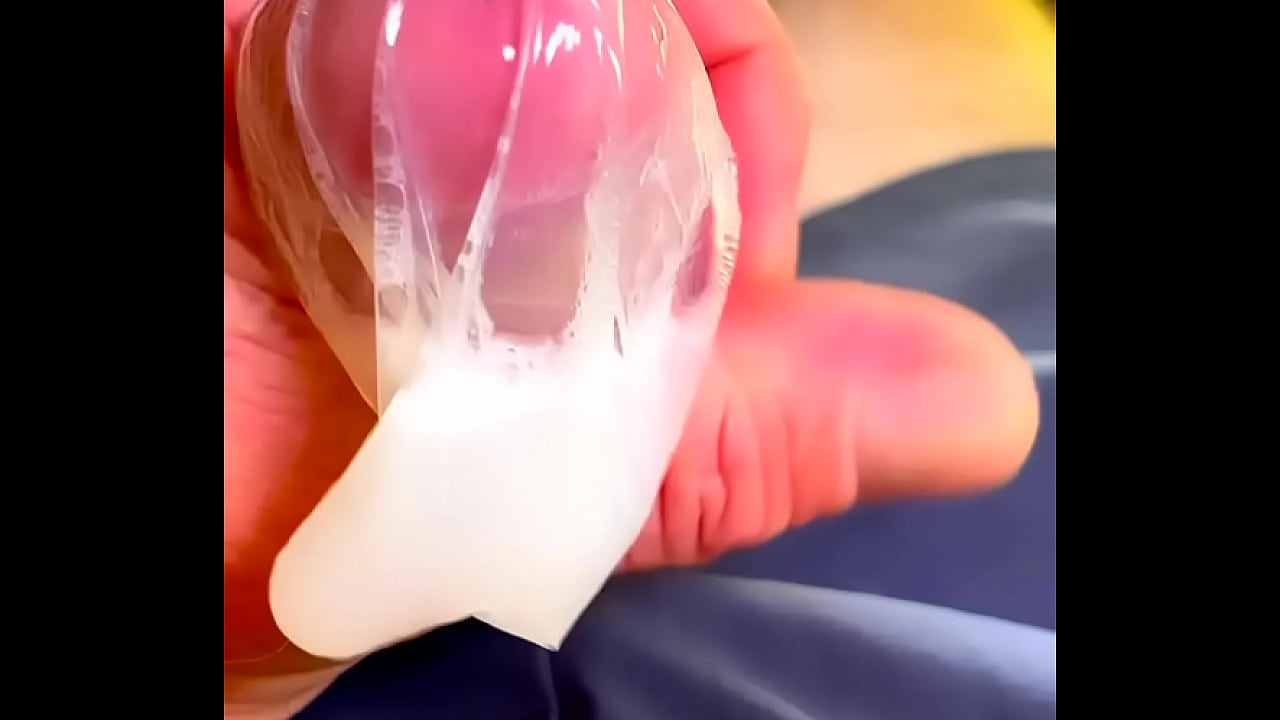 dripping precum and filling a condom