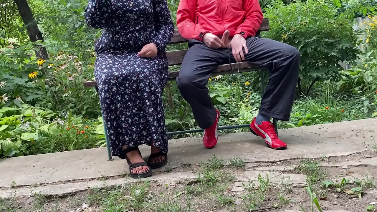 Curvy mother in law gets my cum outdoors