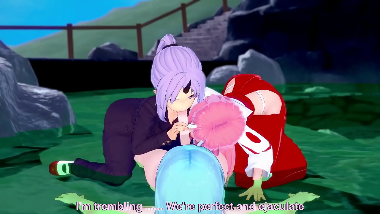 Rimuru has an Oni girl threesome in the hot springs