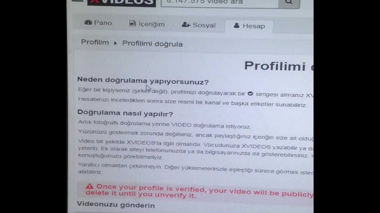 Doğrulama videosu