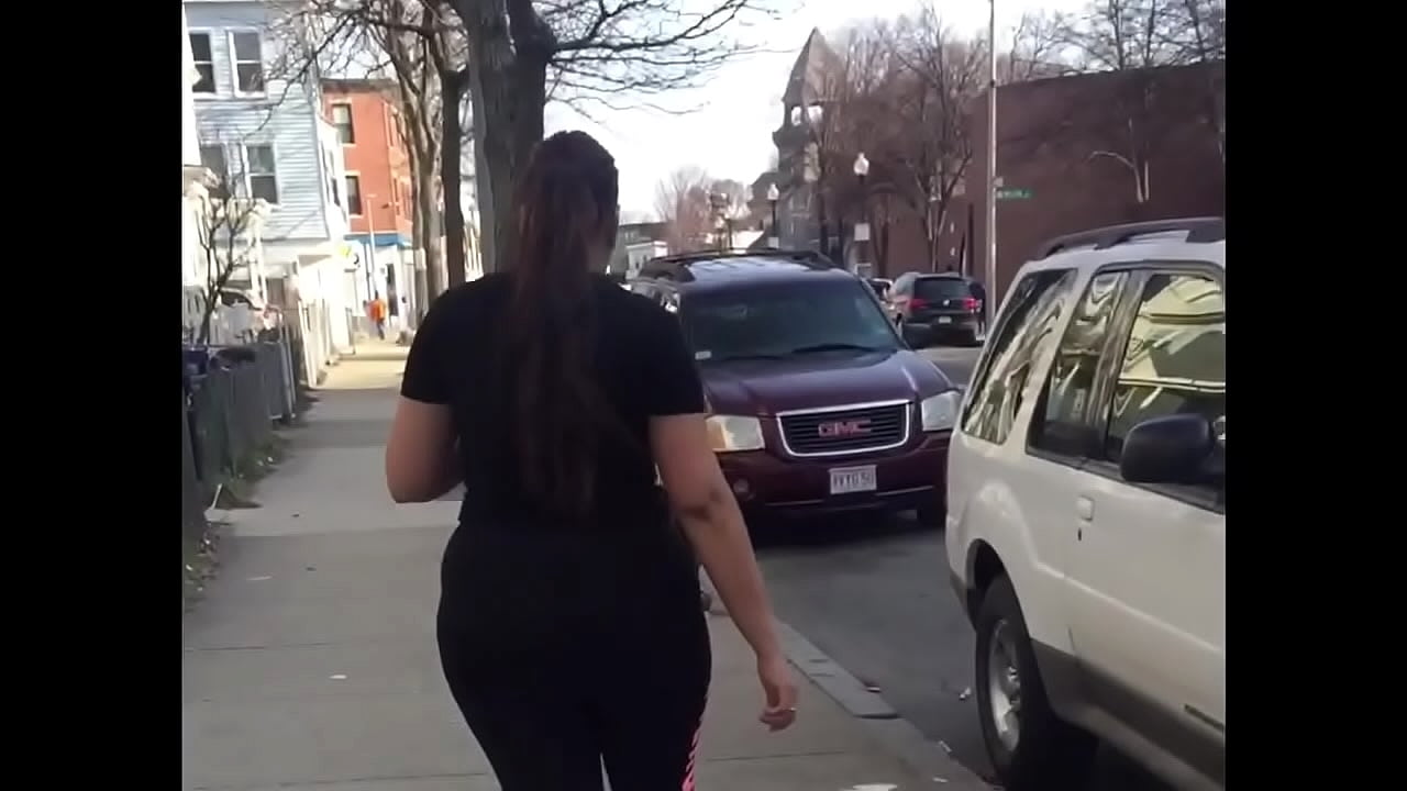 vouyer big booty thick Hispanic girl In see threw leggings