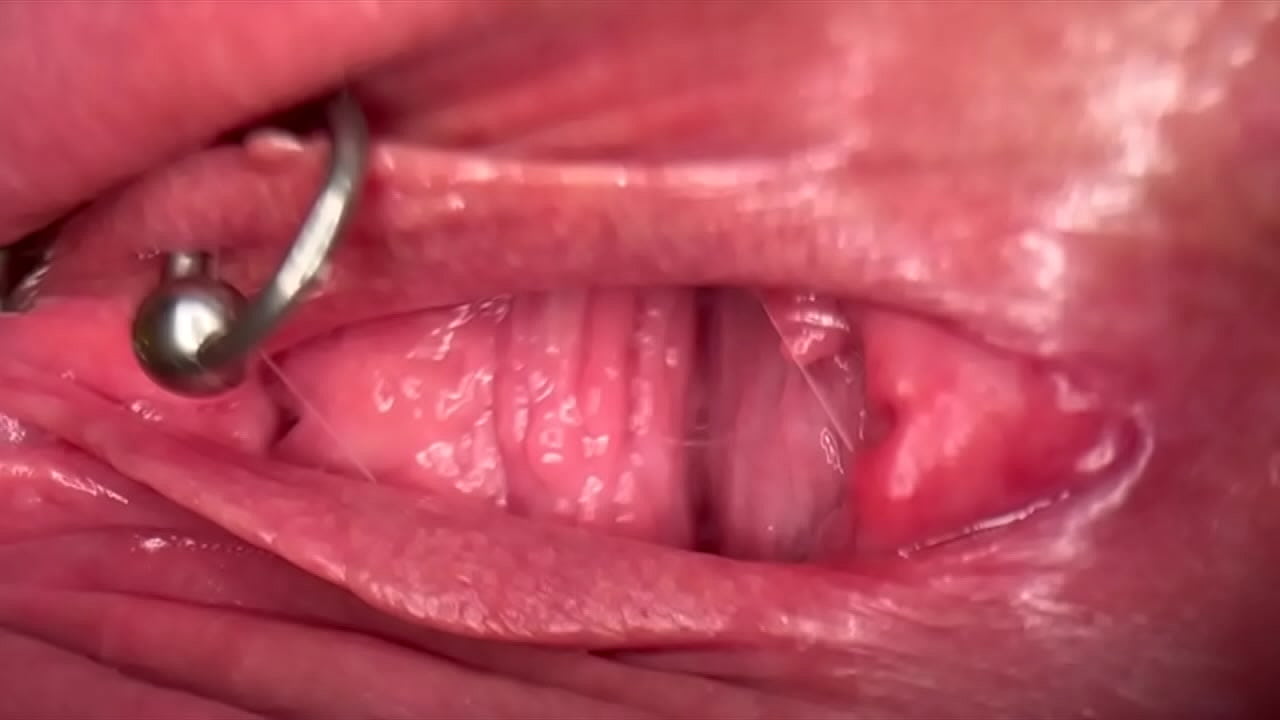 Really Close Up Macro my Pierced Clit and Pussy until get Very Wet and PEE go to inside my Pussy