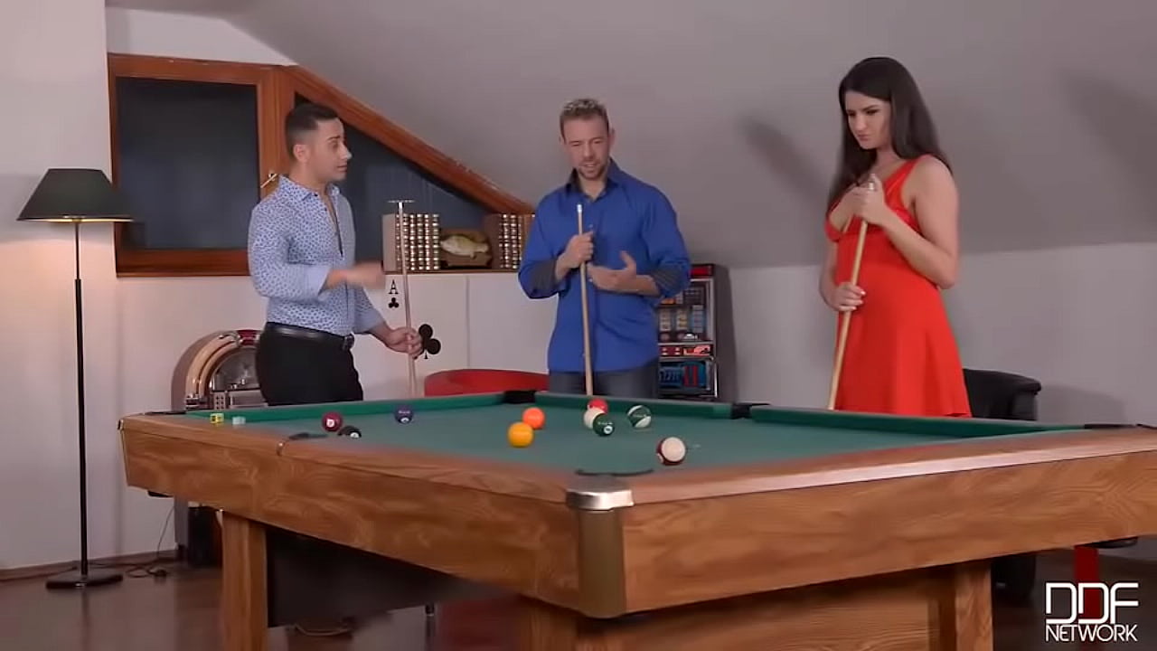 Double Donged: Horny Babe Ass Fucked on the Pool Table!