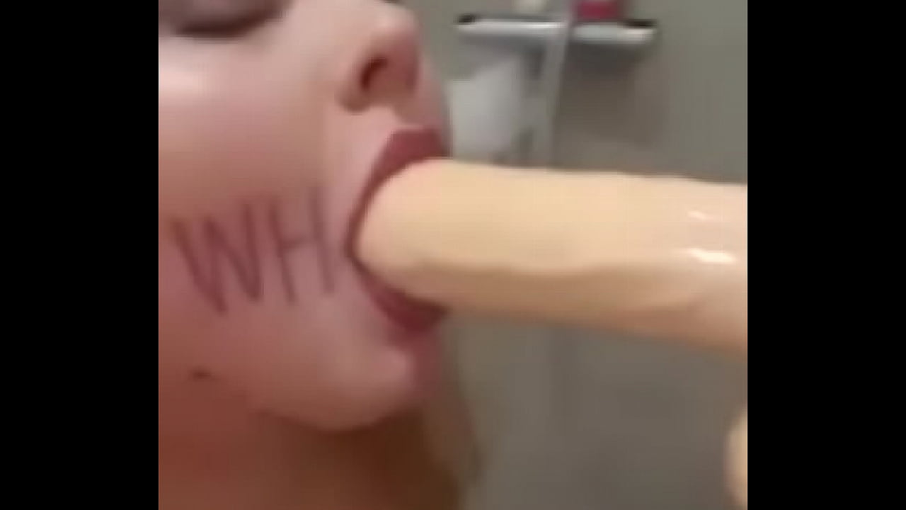 Obedient whore show how to suck dildo