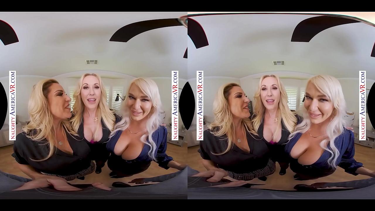 Naughty America - Three hot MILFS suck and fuck a big cock in VR!