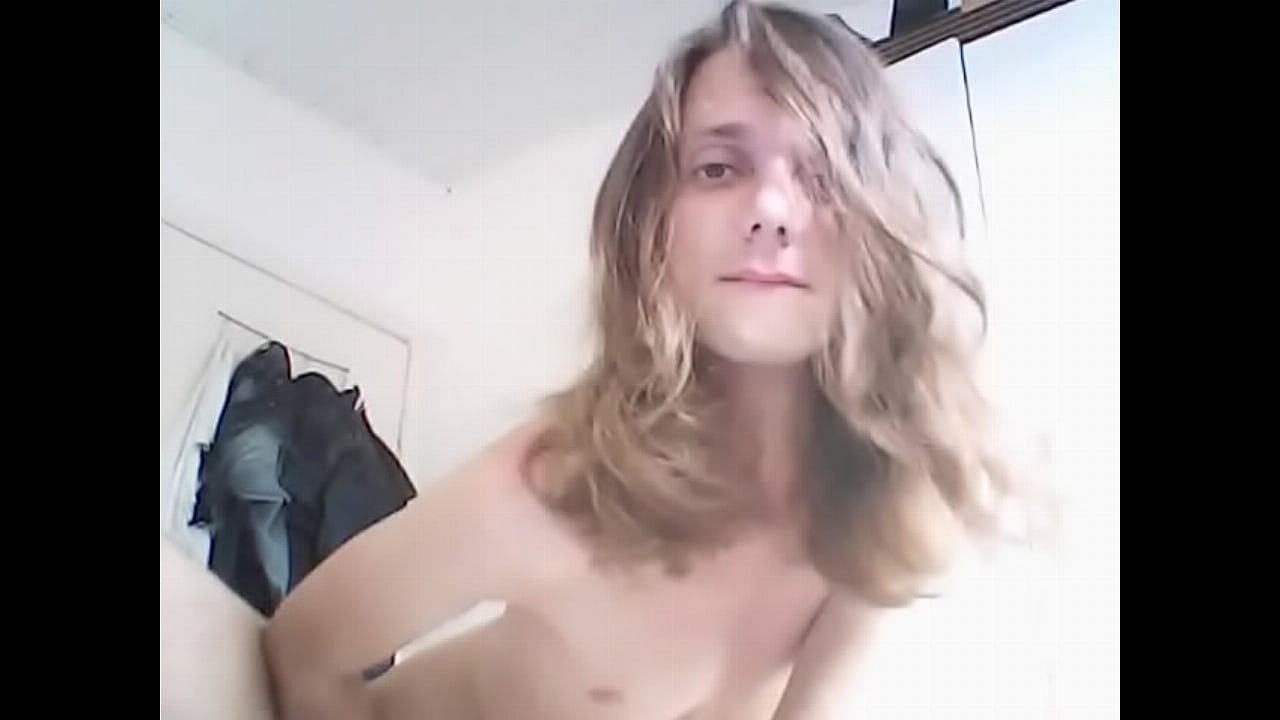 A beautiful twinky white boy's facial expressions while masturbating