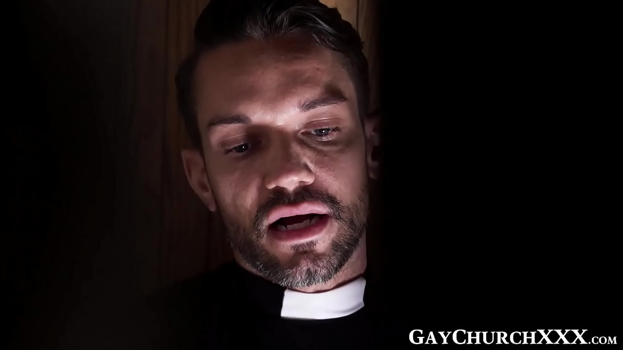 Religious twink came for confession that soon turned into glory hole cock sucking before riding priests big dick hardcore.