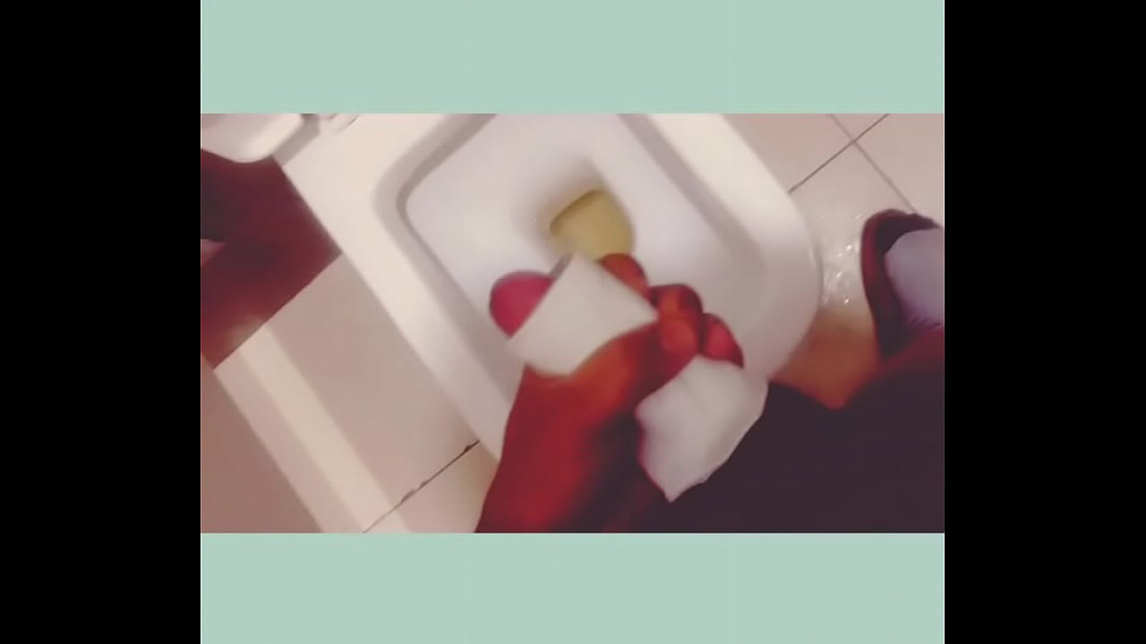 Gay indian boy masturbating in office rest room using toilet paper holder