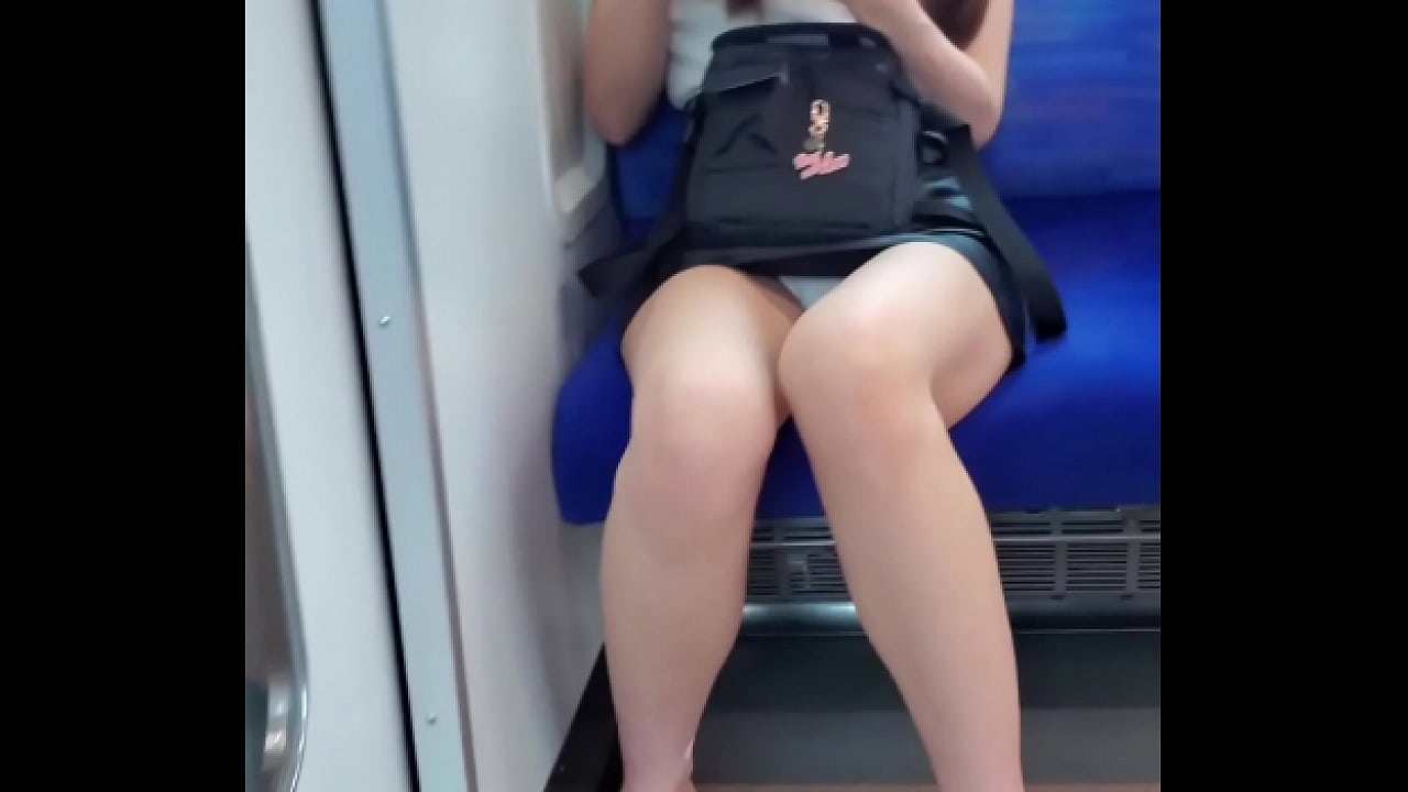 Cute Japanese Woman Allows You A Peek Up Her Skirt On Train