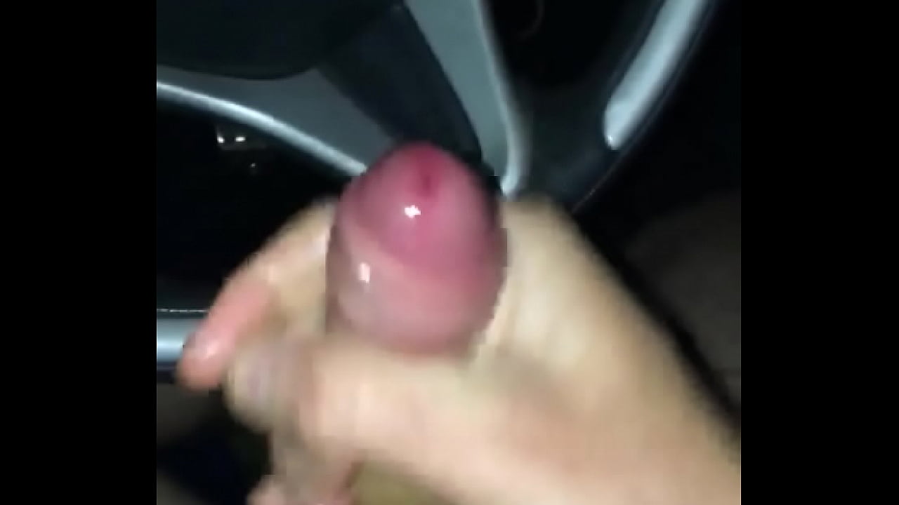 Stroking my dick in the car