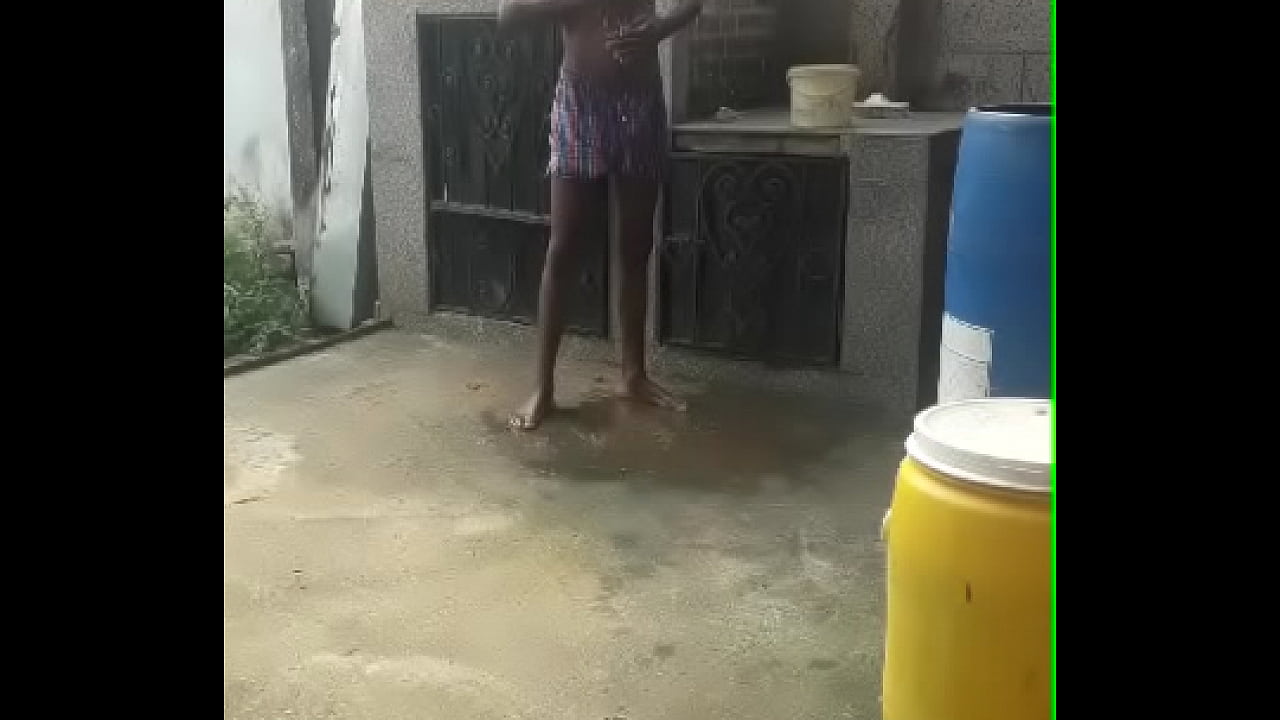 Boy bathing in home