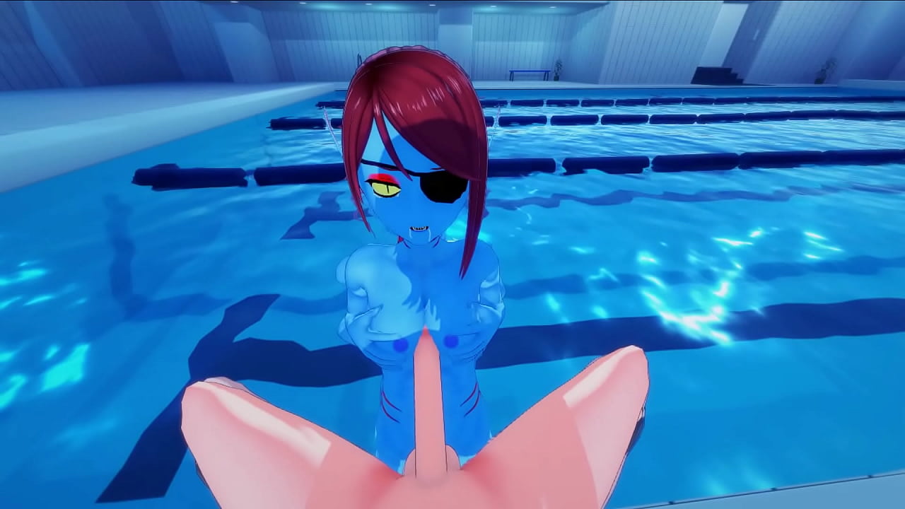 Fucking Undyne in the water, doggystyle and missionary.