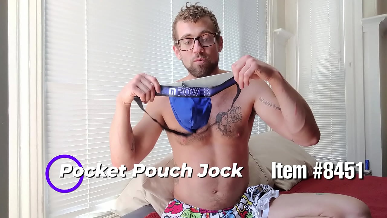 This low-rise jockstrap with pouch actually has both upper and lower pockets in the pouch