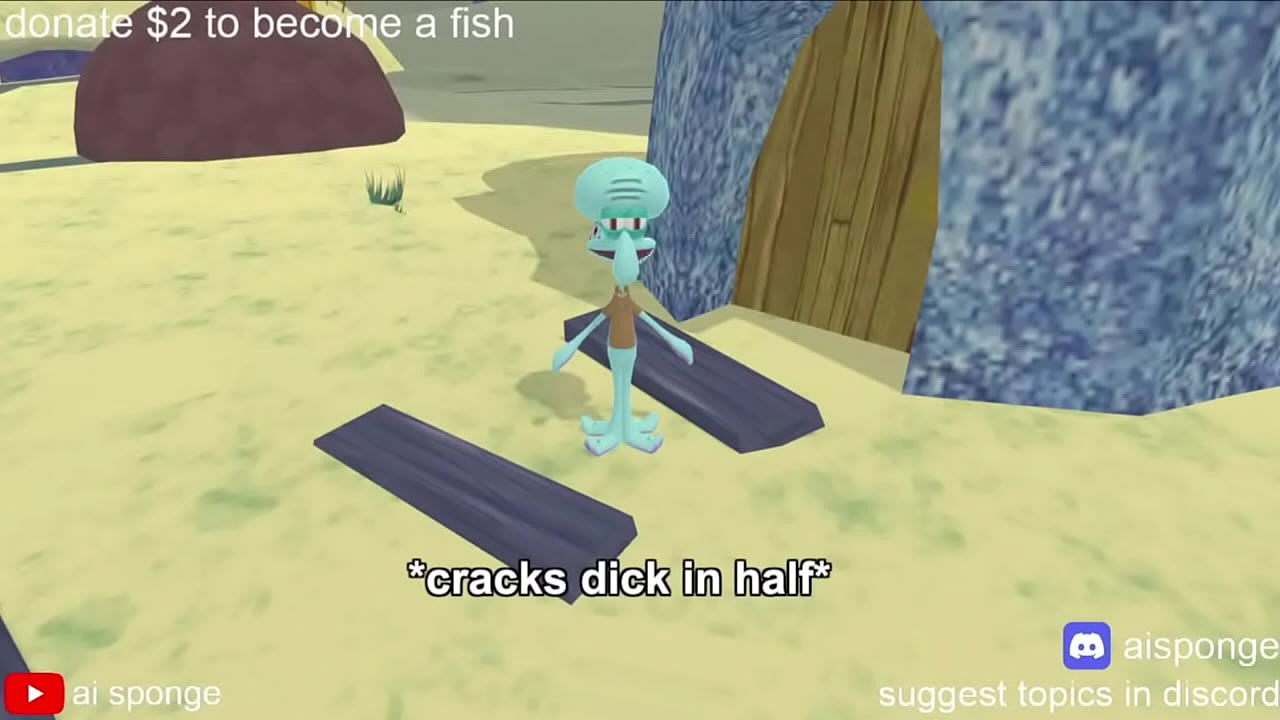 Squidward breaks his penis in half  and Proceeds to have a stroke