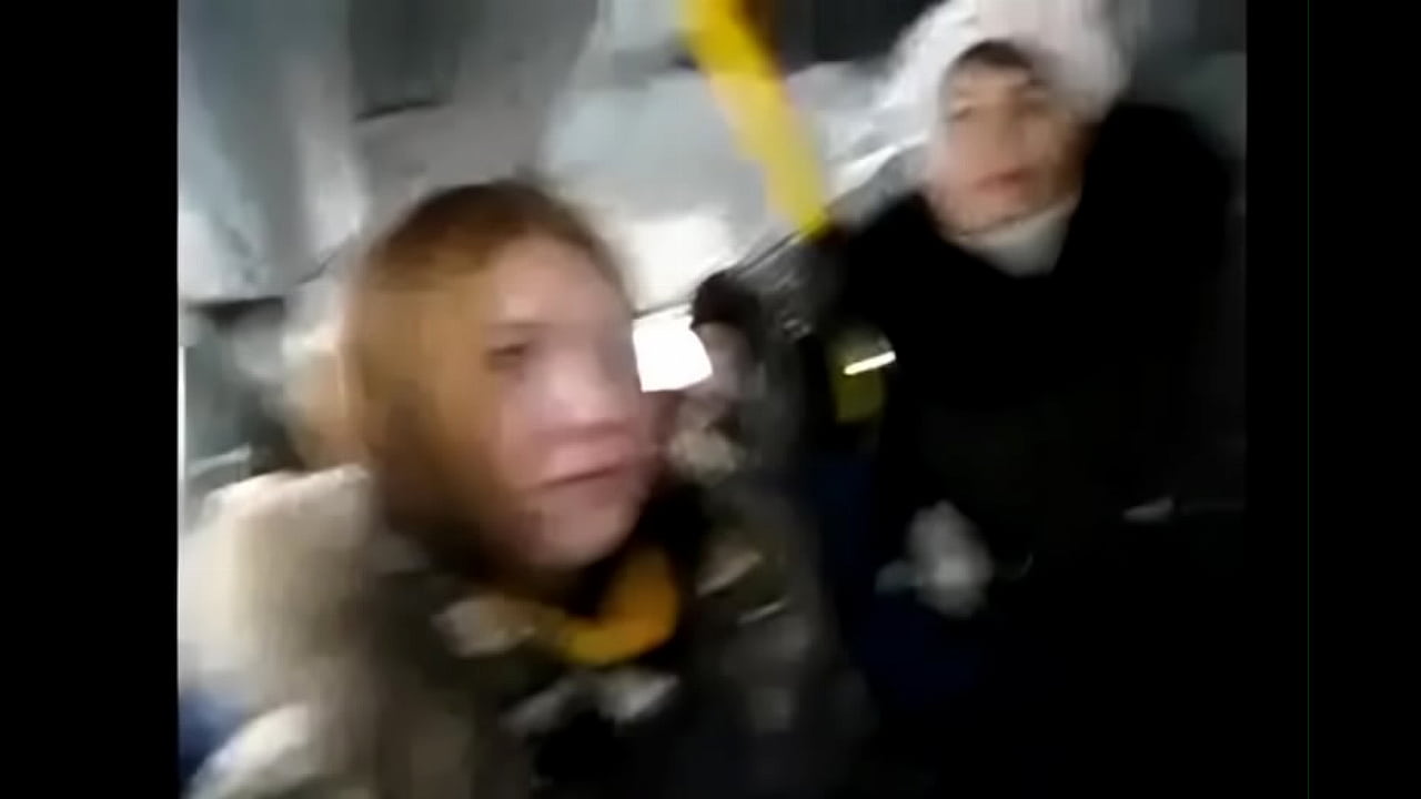 Russian girls flirt with an exhibitionist stranger on the bus