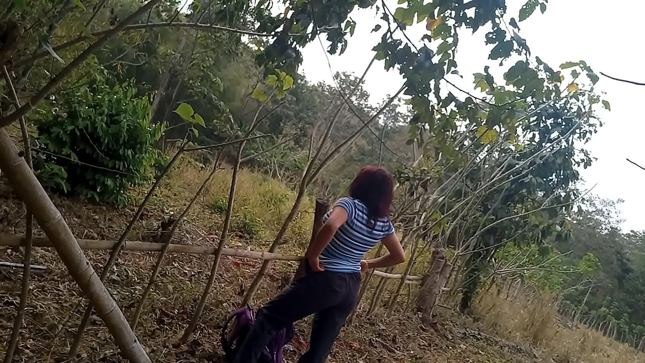 MY STEPMOTHER'S SLUT IS IN THE JUNGLE WALKING IN SEARCH OF A DICK TO FUCK OUTDOORS