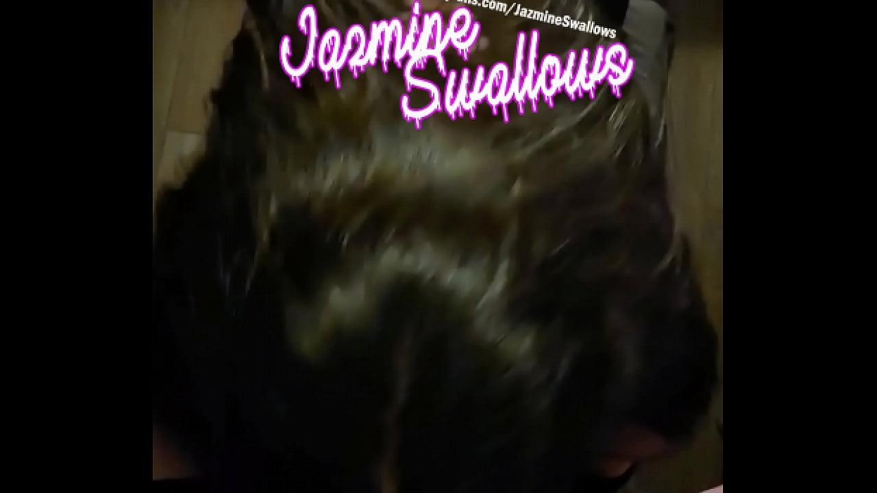 Amateur slutwife Jazmine Swallows sucking cock POV