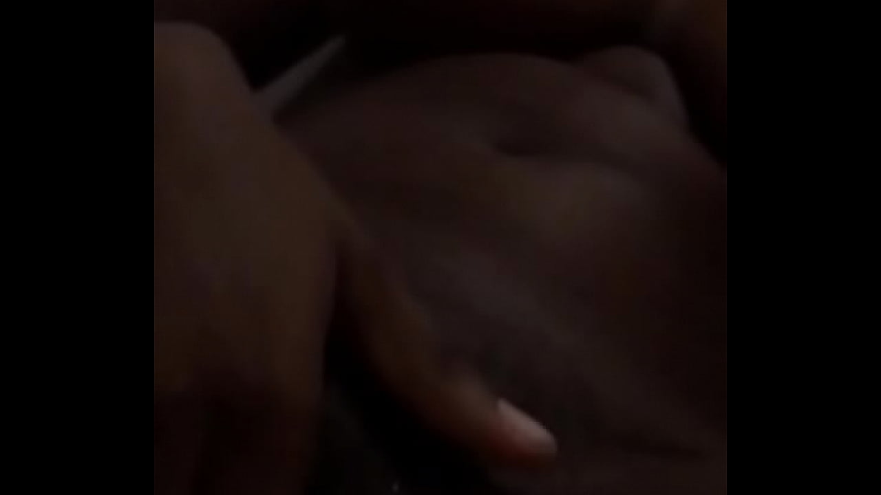 Ebony girl masturbation of her creamy pussy