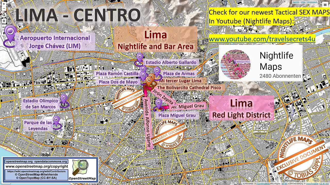 Street Prostitution Map of Lima with Indication where to find Streetworkers, Freelancers and Brothels. Also we show you the Bar and Nightlife Scene in the City
