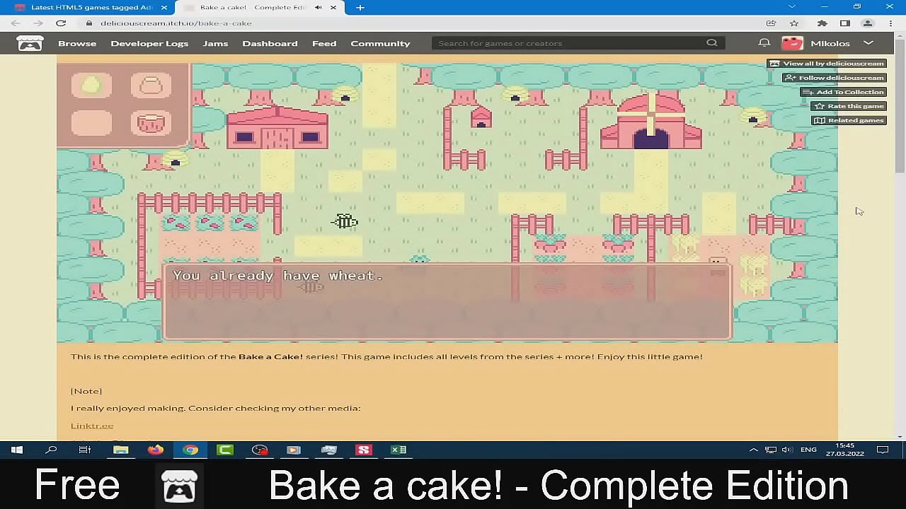 Bake a cake! ( itchio  Free)  Adventure  Browser game