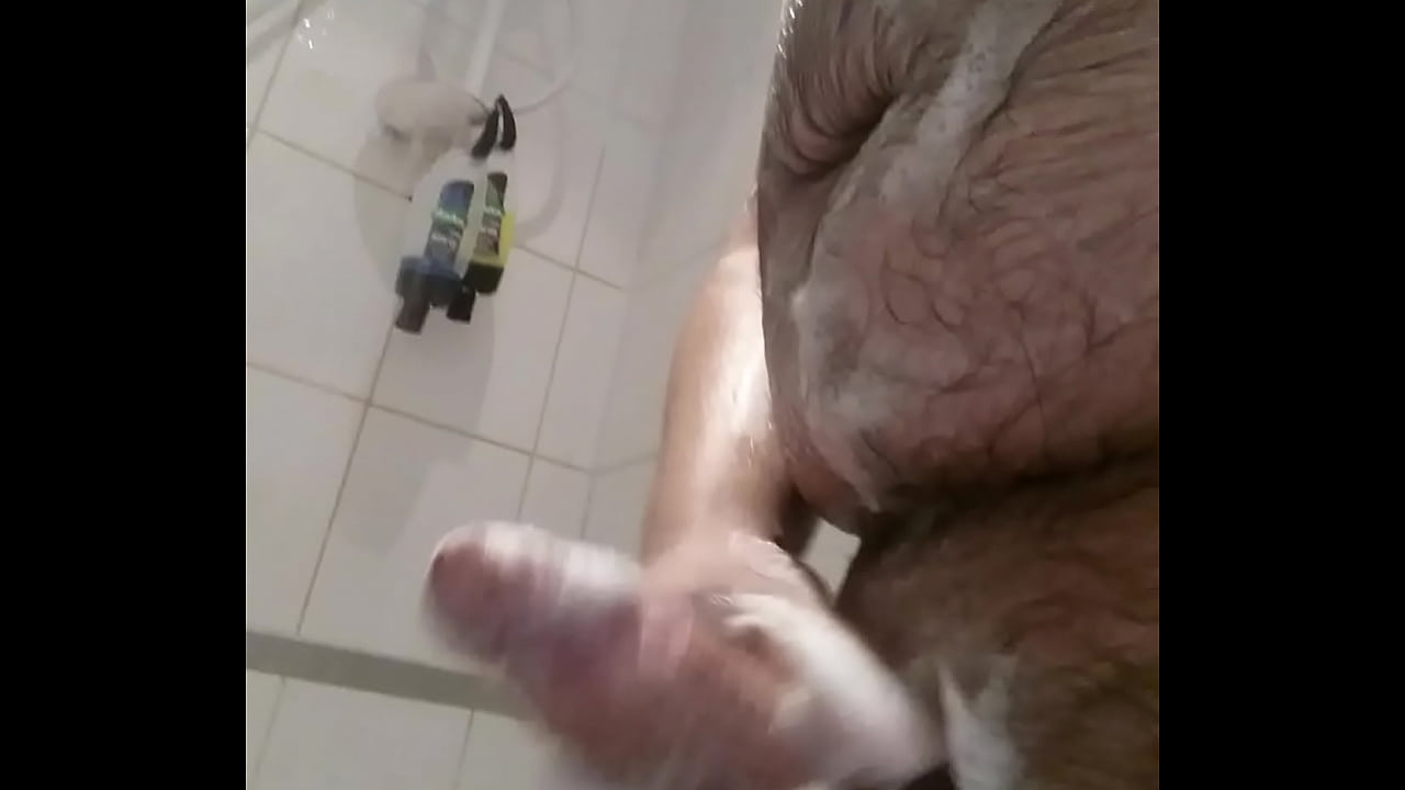 Horny and soapy in the shower - solo male.