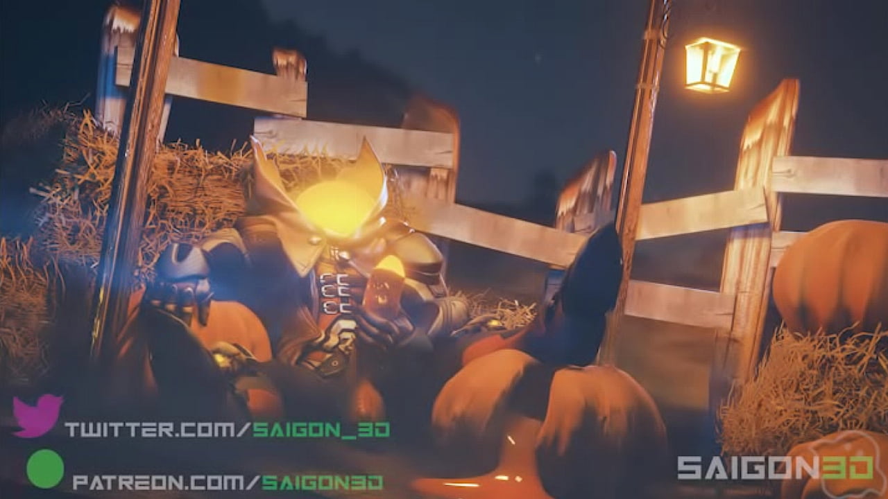 Ow Reaper and Soldier fuck on halloween