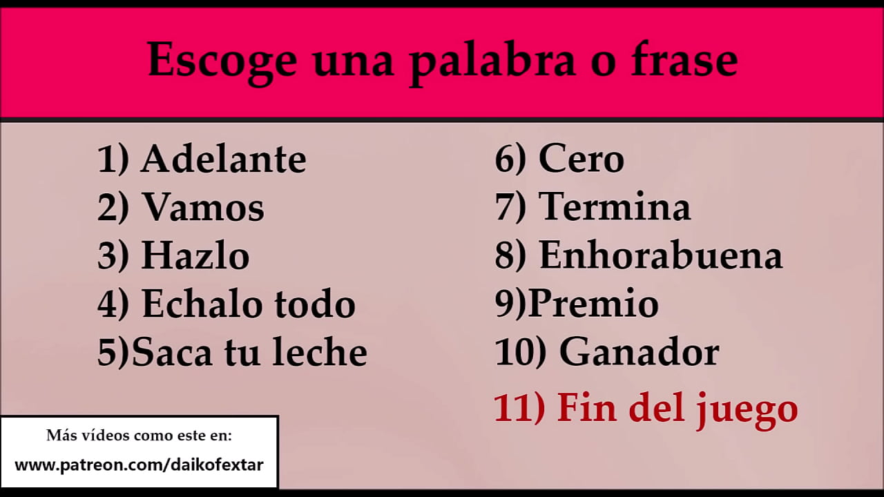 Juego para masturbarse - Elige un numero y espera el resultado.