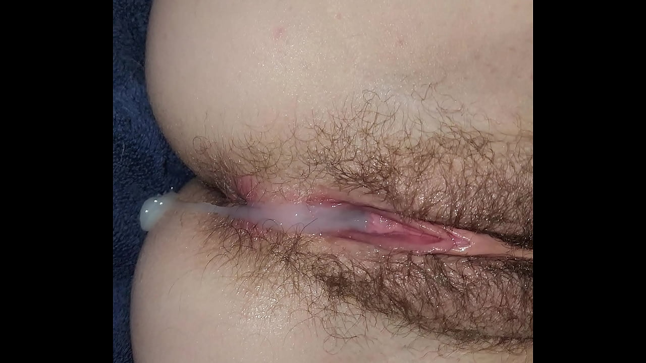 Hairy Teen Pussy filled with cum