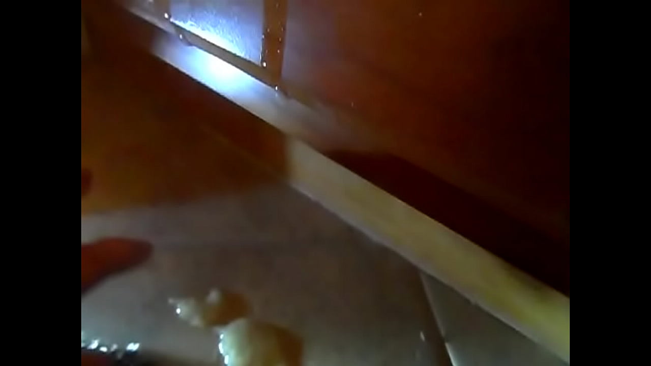 CREAMY CUM RIVER RUNNING DOWN THE CABINETS ONTO THE FLOOR