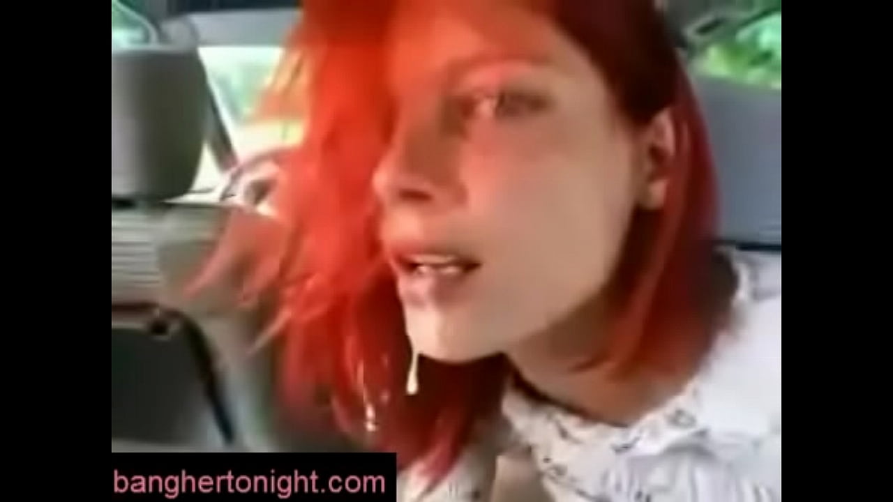 Red Head Takes Load Of Cum In Car