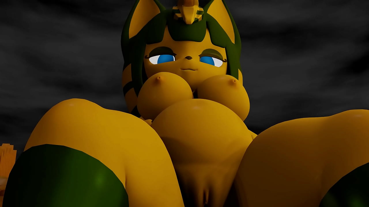 Ankha's Squirming Belly Vore animation by Dragonimator