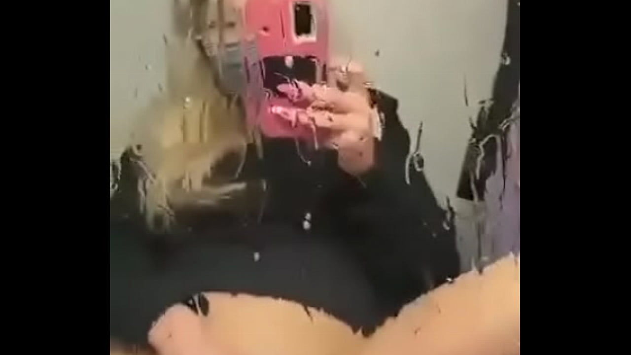 Blonde squirts hard during a flight