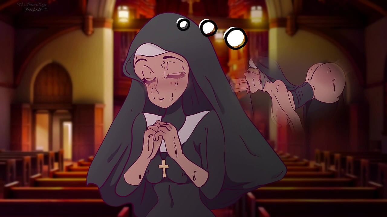 A nun prays and presents a huge black cock ! Hentai ,Cartoon !