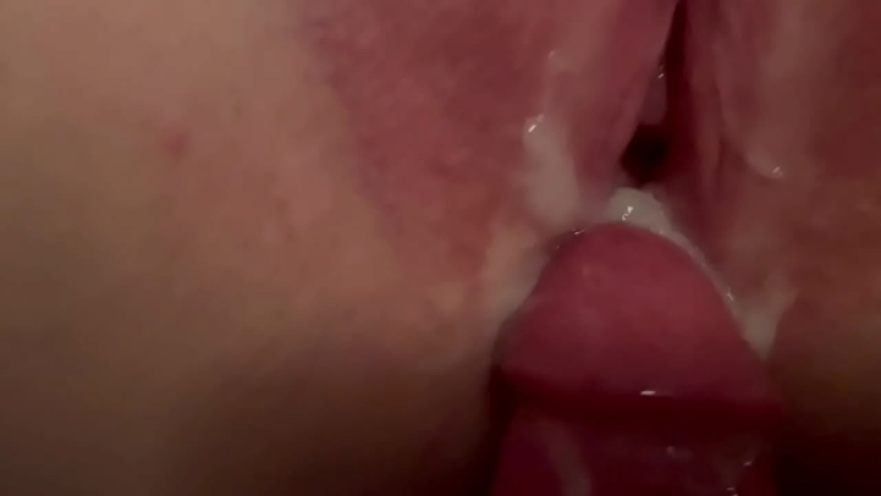 Dumping a thick load into her gaping pussy for a messy creampie.