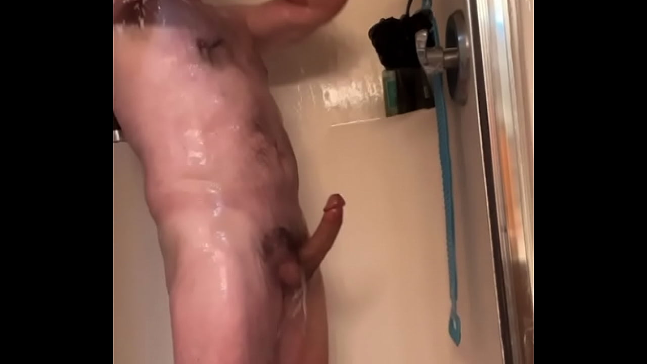 Sexy dad wet, hard and stroking