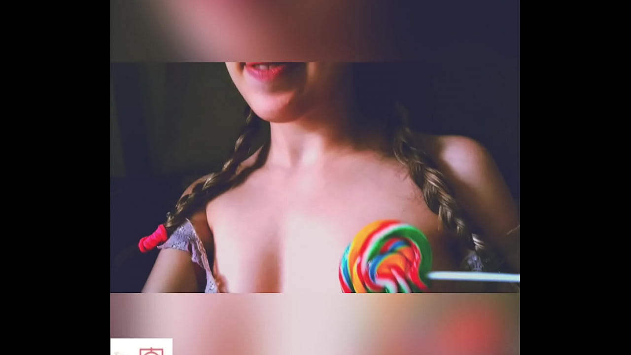 Little hot student licking a lollipop but wondering your cock