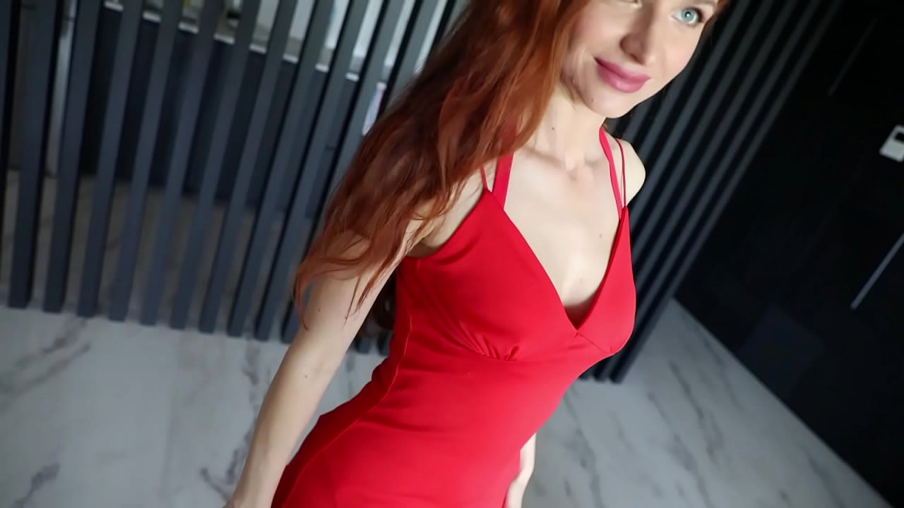 RED HAIR RED DRESS SEXY BODY fucked by Antonio Suleiman in the ass