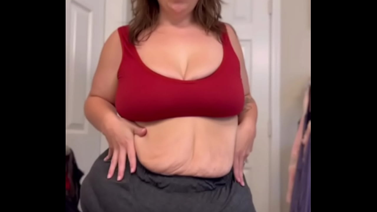 Saggy weight loss mature woman having fun