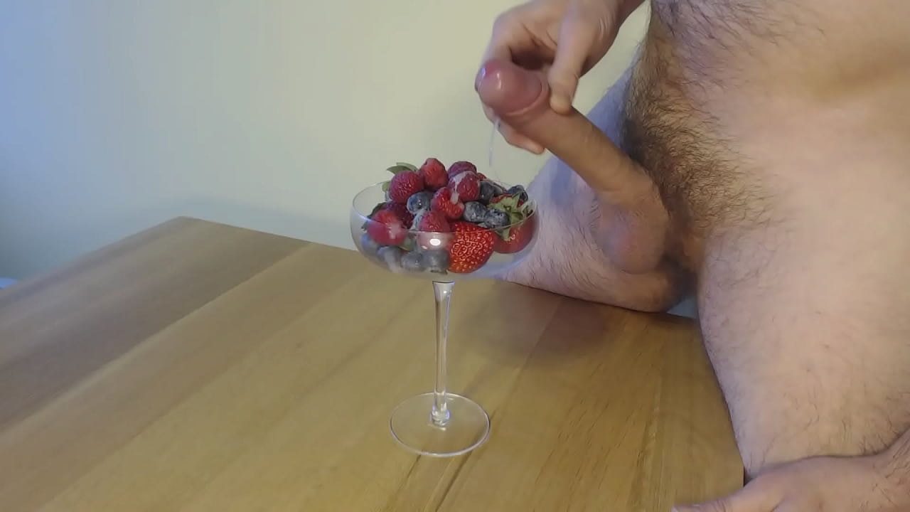 Adding cum to fruit, cum on food 2