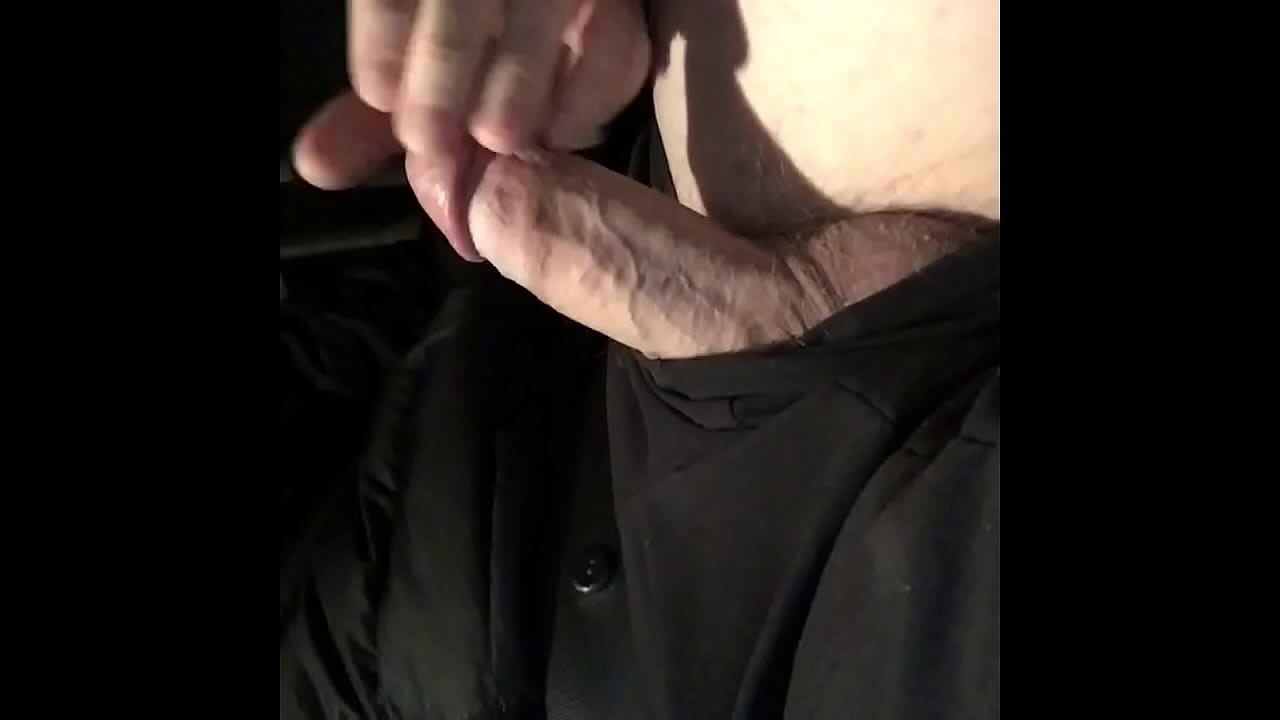 Stroking my big dick while I drive