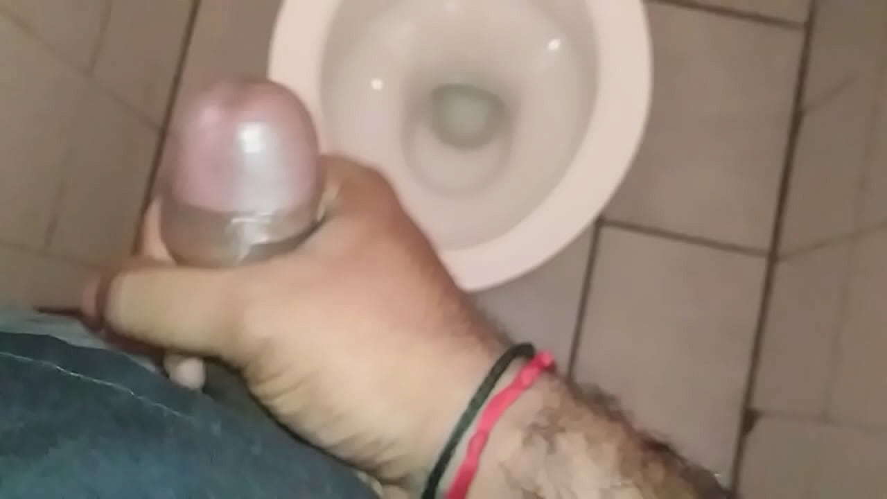 cum at work toilet