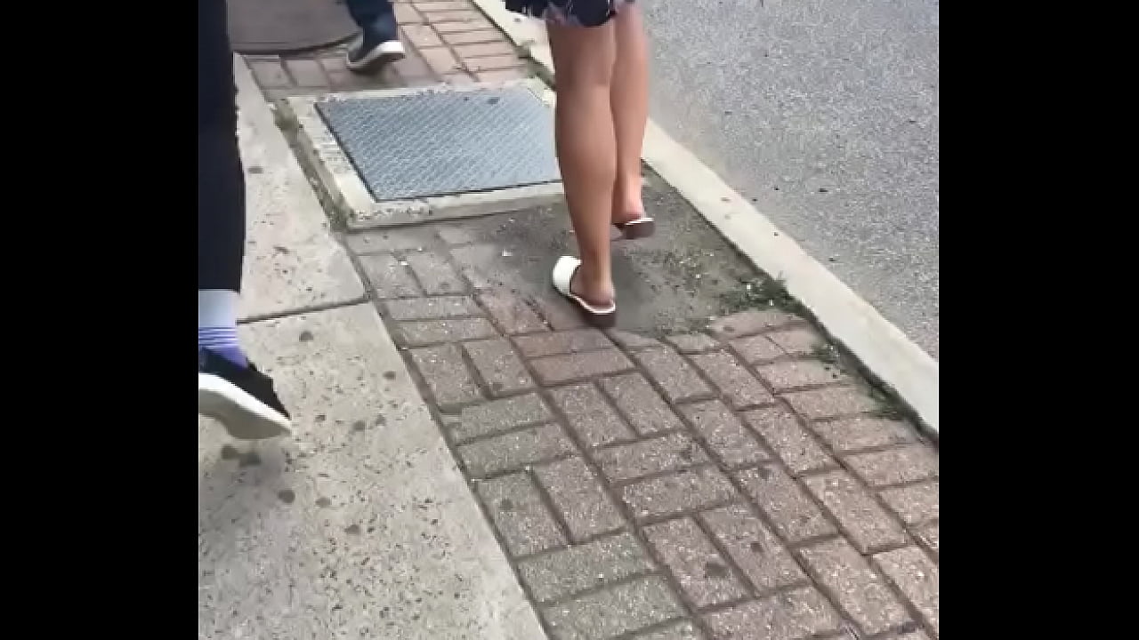 Walking behind wife