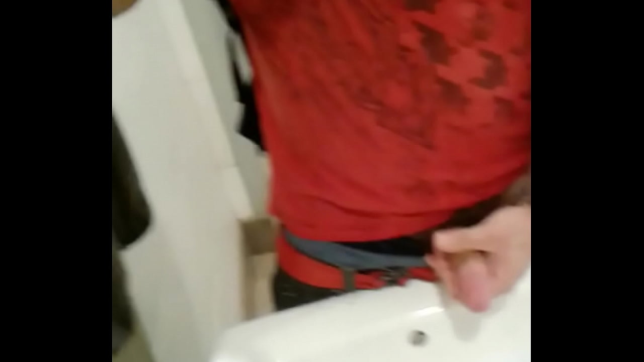 Dope dick public restroom masturbation